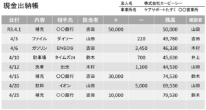 現金出納帳開設２