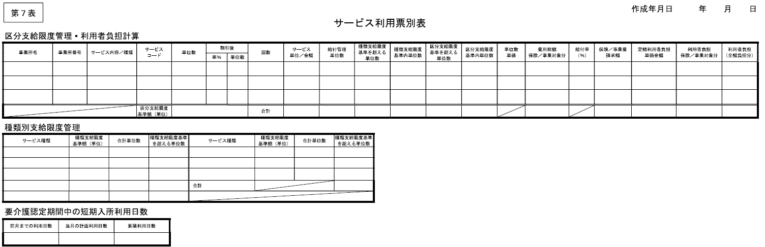 7表（ケアプラン標準様式）