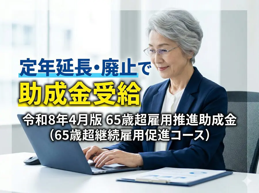 【令和8年4月版】65歳超雇用推進助成金（65歳超継続雇用促進コース）コラムサムネ