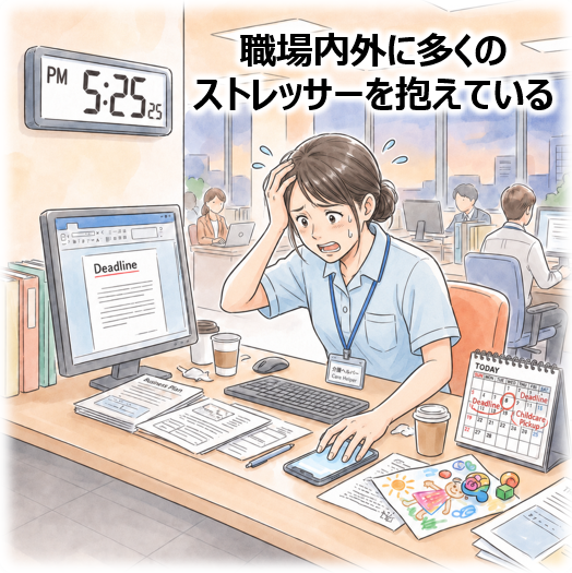 3.ストレスの軽減_職場内外に多くのストレッサー